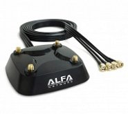 Магнитное крепление для 4-х антенн RP-SMA с кабелем 2м ALFA Network ARS-AS04T - фото